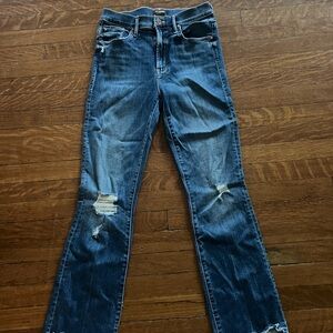 MOTHER Jeans The Insider Crop Step Chew Dancing on Coals size 25 EUC